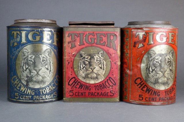 Group of 3 Tiger tobacco tins. (1 of 4)