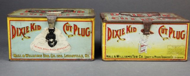 Group of 2 Dixie Kid Cut Plug tobacco tin boxes. (1 of 4)