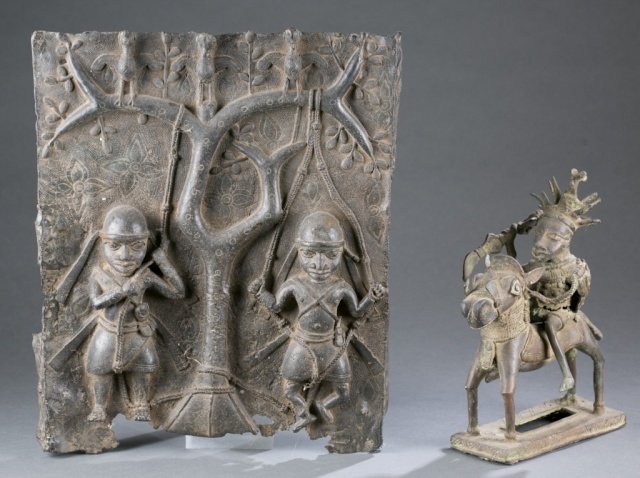 Benin warrior & Benin plaque. c.20th century. (1 of 8)