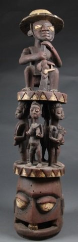 Polychrome and wood Epa mask. 20th century. (1 of 4)