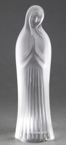 Lalique Frosted Glass Madonna Figurine. (1 of 3)