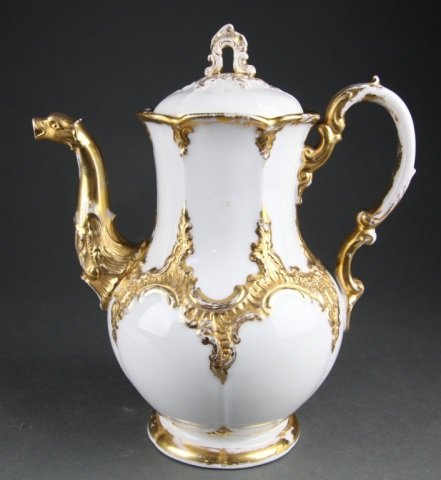 Meissen Porcelain Gilt Coffee Pot. (1 of 3)