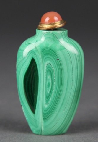 Carved Malachite Snuff Bottle. (1 of 3)