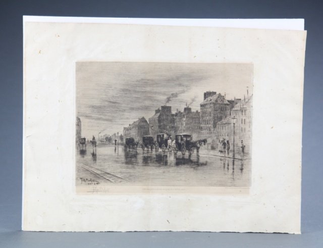 Buhot,Une Matinee d'hiver au Quai de l'hotel-Dieu. (1 of 3)