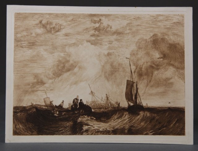 Entrance to the Meuse.: Short, Sir Frank (Britain, 1857-1945). Entrance to the Meuse. 1889 Etching and Mezzotint. 18.7 x 25.3 cm.