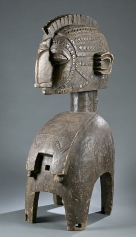 Nimba style Oversized shoulder mask. c.20th cen.: An oversized wooden Nimba style shoulder maks. Baga, Guinea. c.20th century.