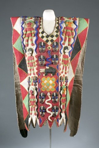 Yoruba style beaded vest, 20th century.: An African beaded tribal vest. Nigeria, Yoruba. style. 20th century.