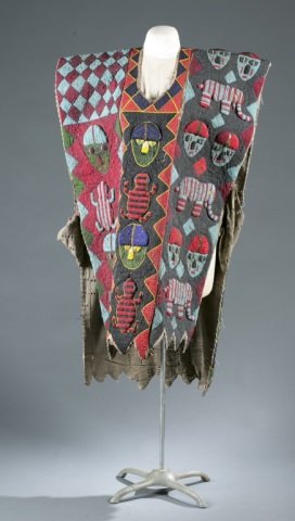 Yoruba style beaded tribal vest, 20th century.: An African beaded tribal vest. Nigeria, Yoruba style. 20th century.