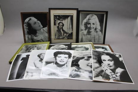 12 photos signed by Fay Wray, other actresses.: [Entertainment/Actresses] 12 photographs signed by actresses: Gertrude Astor, Gale Sondergaard, Maureen O’Hara, Fay Wray, Virginia Mayo, Claire Trevor, Pauline Moore, Louise Campbell, Nell O’Day,