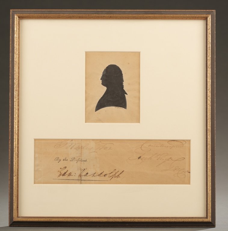 George Washington cut signature, w/ Edm. Randolph (1 of 6)