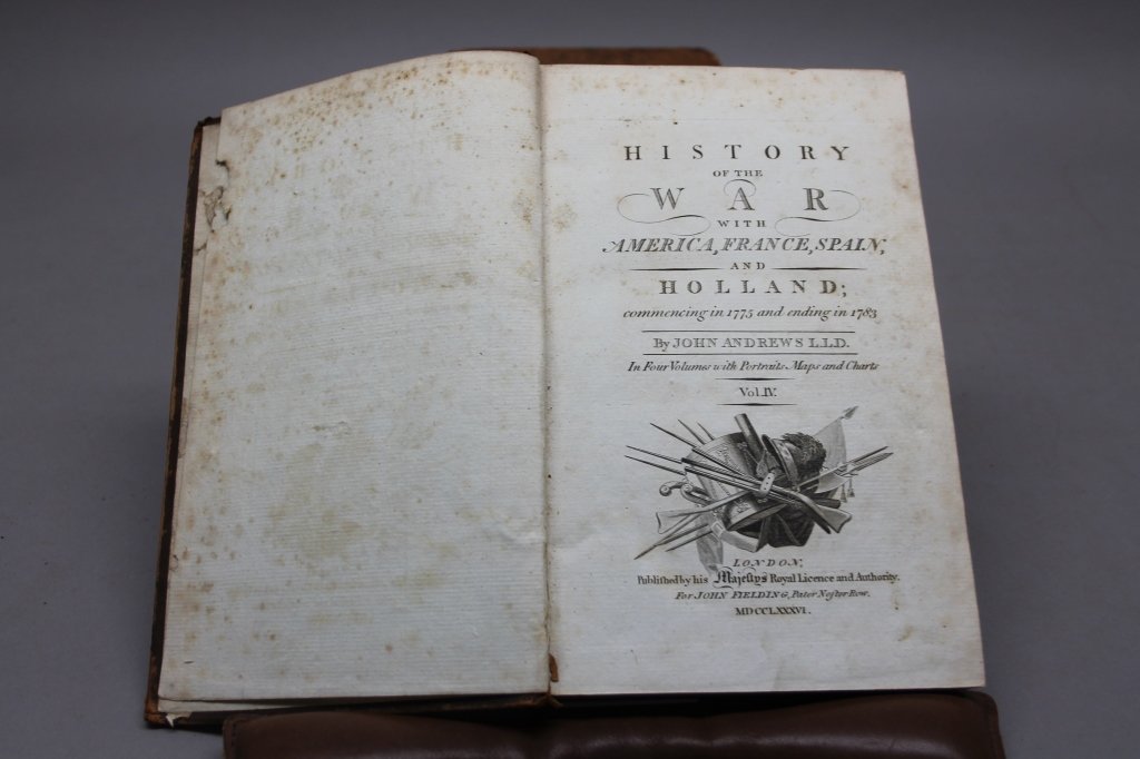 HISTORY OF THE WAR WITH AMERICA. 4 Vols. 1785-1786 (1 of 7)