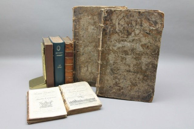 7 Vols: Plate/map books, 1700s. (1 of 9)