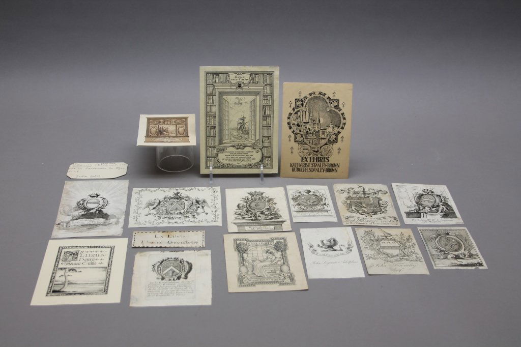 15 Engraved & Printed Bookplates: 17th-20th C (1 of 7)