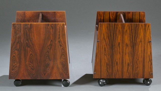 Pair of Mid-Century modern rosewood magazine racks (1 of 4)