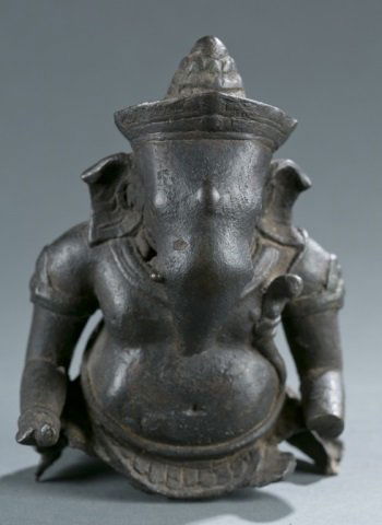 Bronze Ganesha sculpture on stand. (1 of 6)
