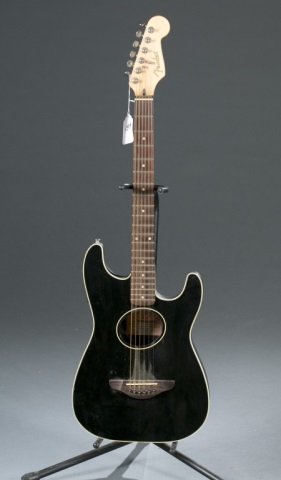 A Fender Stratacoustic acoustic guitar. Having fib: A Fender Stratacoustic acoustic guitar. Having fiberglass back and sides. Serial #: CC00080545. c.2000