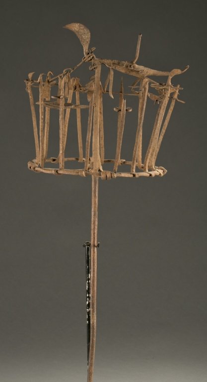 Yoruba Opa Osanyin metal staff, 20th c. (1 of 5)