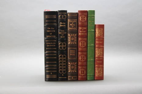 6 Easton Press: Darwin, Thoreau, Poe, 2 others.: [Easton Press] 6 Titles. ++ Charles Darwin. ON THE ORIGIN OF SPECIES… (1976). ++ THE DESCENT OF MAN AND SELECTION IN RELATION TO SEX. (1979). ++ Edgar Allan Poe. TALES OF MYSTERY & IMAGINATION.