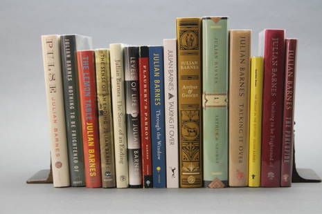 15 books by Julian Barnes (7 signed).: Barnes, Julian. 15 Vols (7 signed). Signed books are as follows: ++ THE PORCUPINE. Lon: Jonathan Cape, (1992). 1st trade edition. Signed on title page. ++ Julian Barnes. THE PEDANT IN THE KITCHEN.