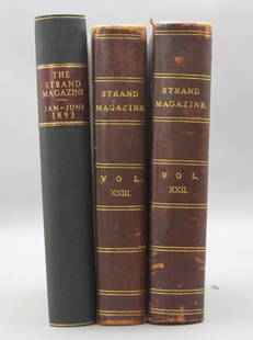 THE STRAND MAGAZINE. 3 Vols incl: ...BASKERVILLES.: Doyle, Arthur Conan/ H. G. Wells]. THE STRAND MAGAZINE. 3 Vols: Vols V, XXII-XXIII (Jan.-June 1893, July-Dec. 1901, and Jan.-June 1902). Lon: George Newnes. ++ Vols XXII-XXIII include a complete THE