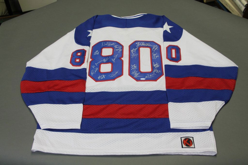 1980 Olympic "Miracle on Ice" Sgd USA Team Jersey. (1 of 3)