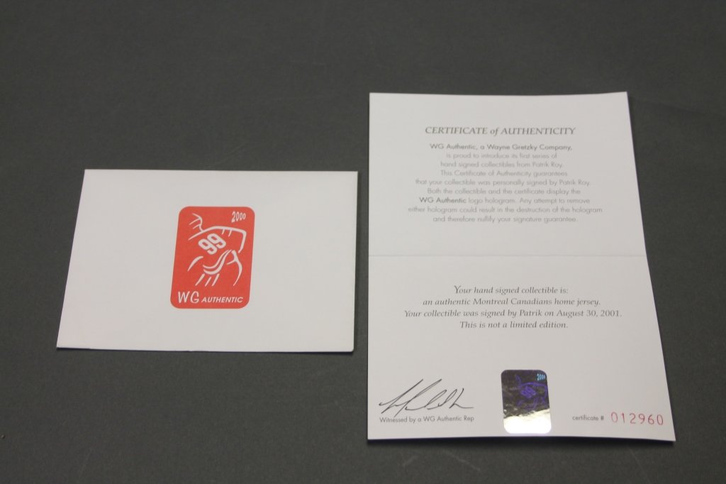 Patrick Roy sgd. Montreal Canadiens jersey (1 of 3)