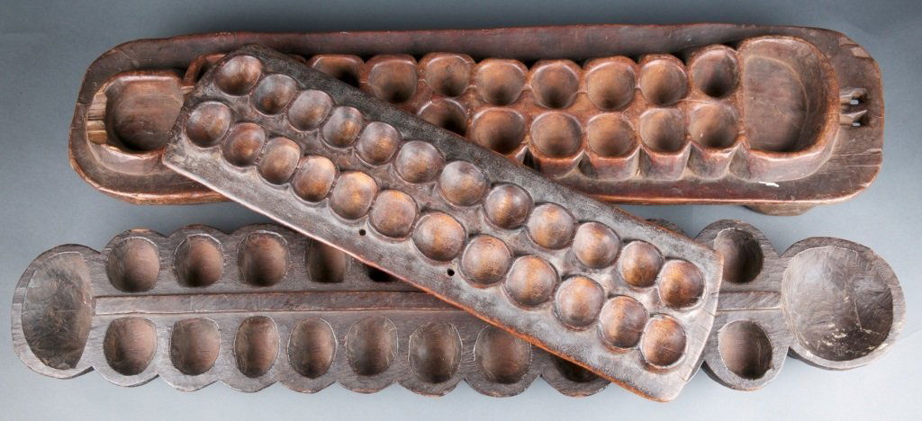 Group of three African game boards. (1 of 9)
