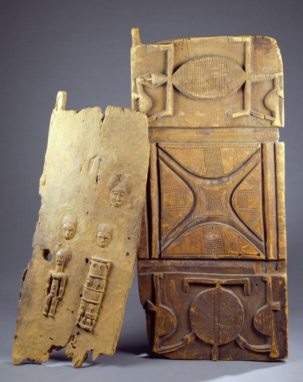 A group of two wooden doors. (1 of 3)