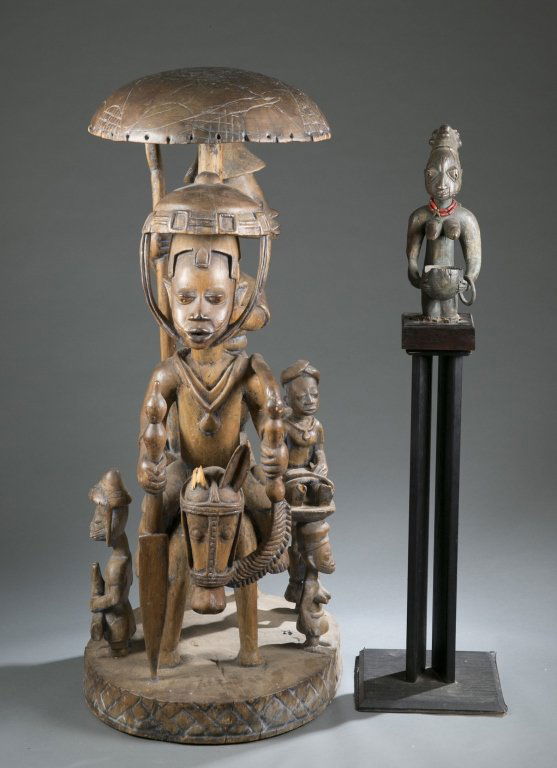 A group of two carved figures. (1 of 8)