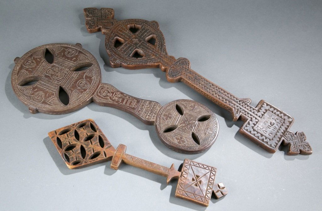 A group of handheld Coptic crosses. (1 of 5)