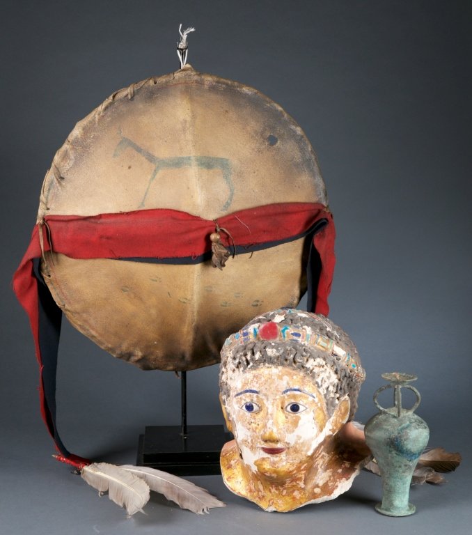 A group of three Ethnographic items. (1 of 5)