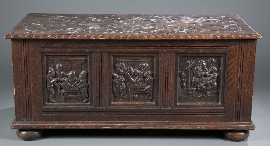 Continental carved wood chest, 19th /20th century. (1 of 3)
