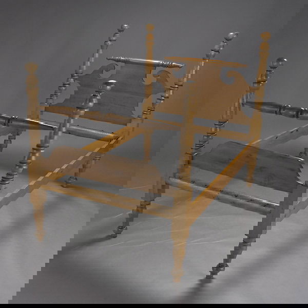 American Maple Bed: American Maple Turned Bed, Second Half 19th Century {Height 5 feet 3 inches; width 6 feet 6 inches; depth 4 feet 4 inches} {Numerous Abrasions and scuffing. Some losses to carving. Typical wear for ag