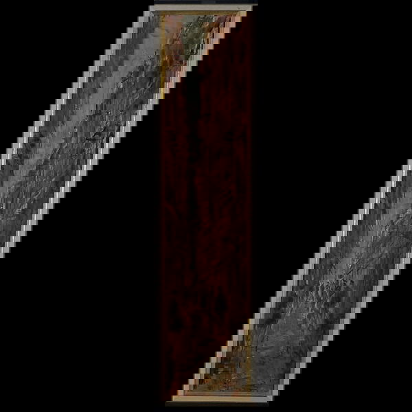 Pascal Cucaro Crowded City Street American Art: Pascal Cucaro. American 20th Century. Figures on a Crowded City Street. Oil on Masonite. {36 x 8 Inches.} Signed l/l: Cucaro. (In good condition, light surface soiling.)