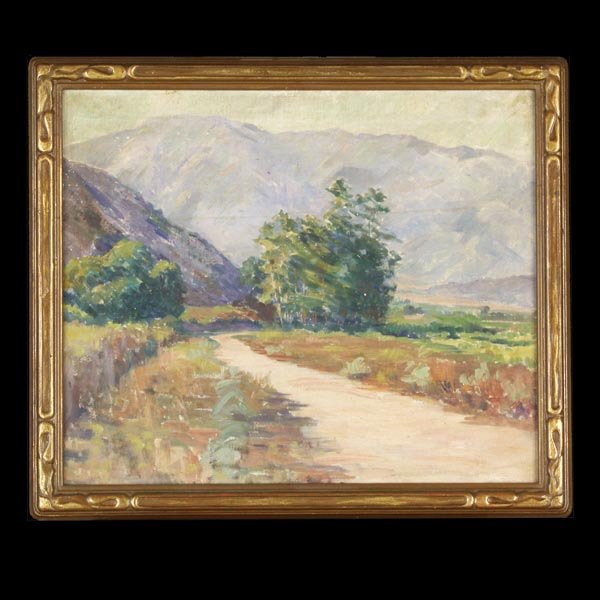 Fanny Duvall, California Art Summer Landscape Oil: Fanny Eliza Duvall American, 1861 - 1934 California Landscape Oil on Canvas 20 x 24 Inches Unsigned (In good to fair condition, a few areas where paint is flaking, surface is soiled. Minor inpainting