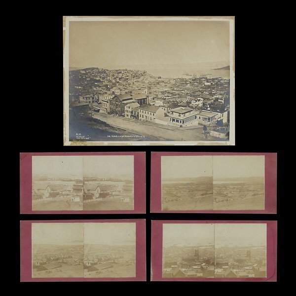 Watkins, Weed, Hecht 1870 San Francisco: T. E. Hecht from a Carleton E. Watkins negative. Cor (sic) Powell & Sacramento Streets. 1870 (negative exposed). Captioned in the negative with the number "35" and identified with Hecht's name and 430