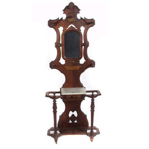 Eastlake Marble Top Hall Tree