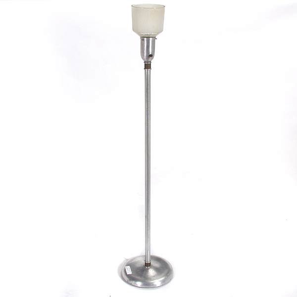 Stamped Russel Wright Standing Lamp: Russel Wright Standing Lamp With original globe stamped "Lightolier" and shade frame stanped at bottom of base. c1940