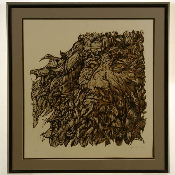 American Art, Joseph Fay Lithograph.: Joseph Fay. American, Mid / Late 20th Century. Head. Lithograph. Sight: 21 1/2 x 20 Inches. Signed and dated l/r: Joseph Fay, 1963. Numbered l/c: ed 25. Titled l/l: Head. In good condition. Time stain