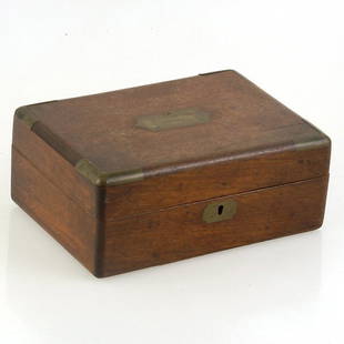 Victorian Brass Rosewood Writing Desk: Victorian Brass Mounted Rosewood Writing Desk {height 4 1/2 inches; width 11 inches; depth 7 1/2 inches}