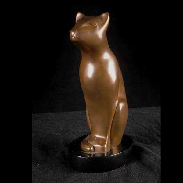 94 Bronze Cat Signed Dewitt,