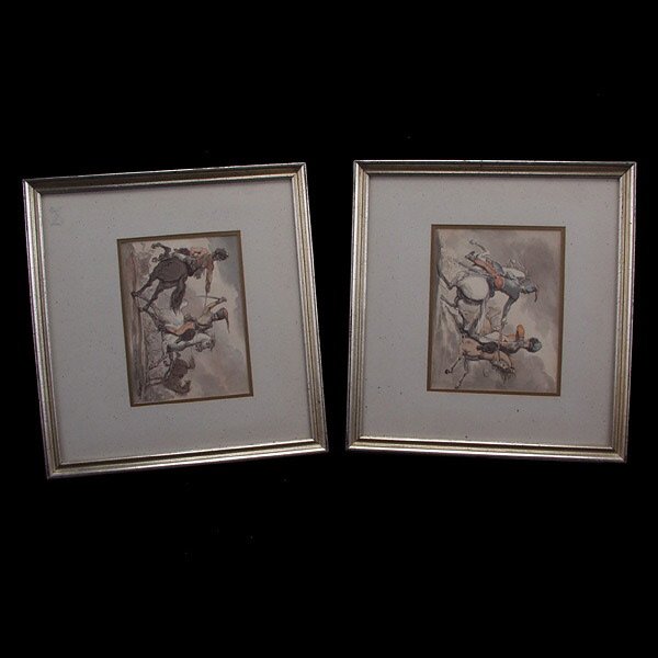 T. Rowlandson, Battle Scenes British Art 19th C