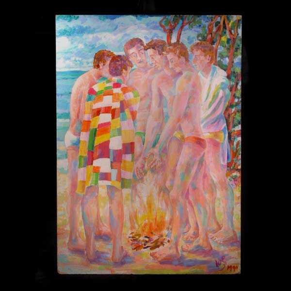 Herman Volz-Oil Painting-Sons of Beaches