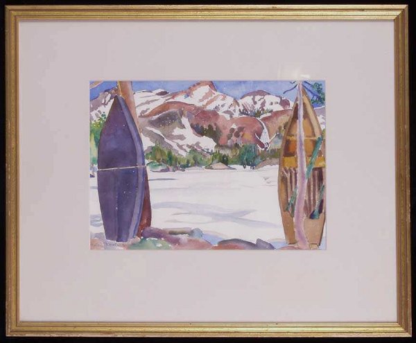 Helen Forbes Iceboats, watercolor