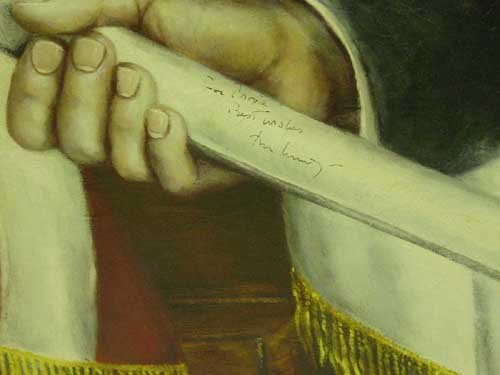 JFK's signed portrait oil painting; - 4