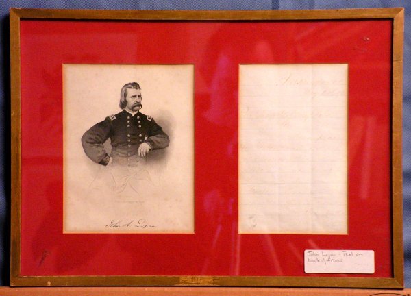 John A. Logan, General, Autograph Letter Signed: John A. Logan, General, Autograph Letter Signed, 1872. Signed Handwritten letter and engraving. Autograph letter signed from John Alexander Logan (1826-1886), U.S. Senator from Illinois, to the "Publi