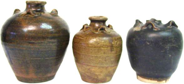 Chinese Brown Ceramic Jugs.