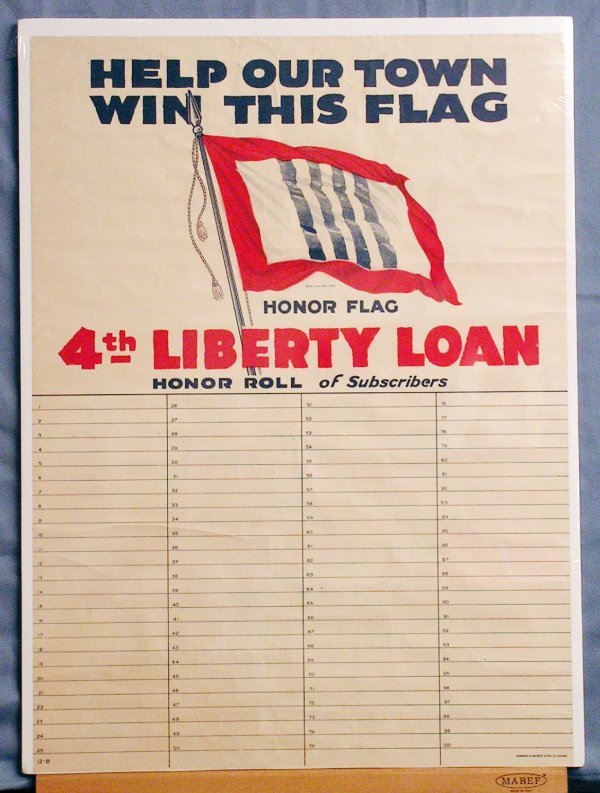 WWI Poster--"Help Our Town Win This Flag"