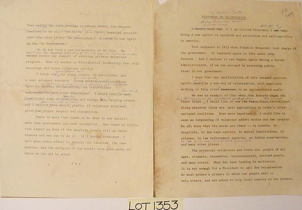 Jimmy Carter AN on Speech Draft