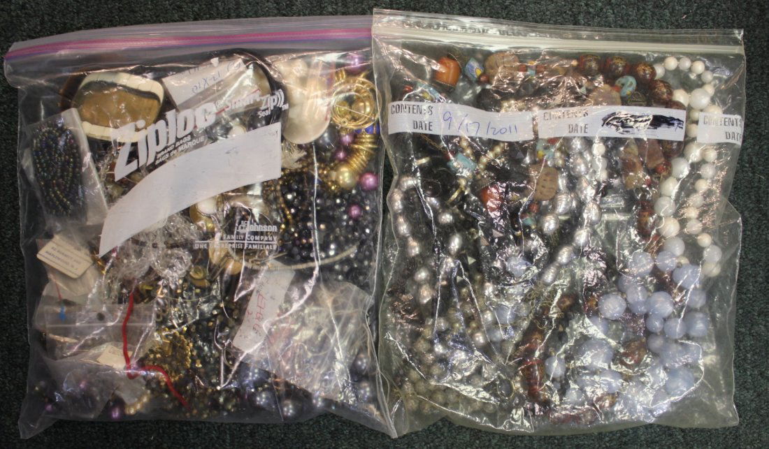 TWO BAGS OF COSTUME JEWELRY (1 of 2)